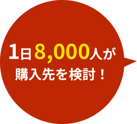 1日8000人が購入先を検討！